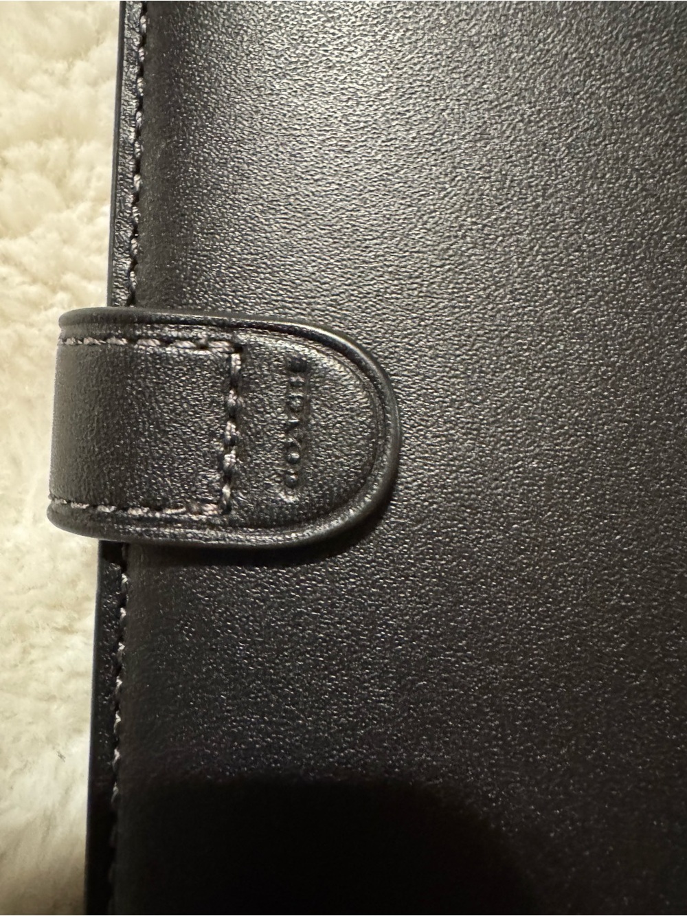 Coach Black Glovetanned Leather notebook cover with turnlock - Picture 3 of 6